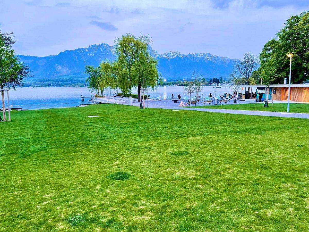 Schoene Ferienwohnung Mit Seeblick Thun Exteriör bild